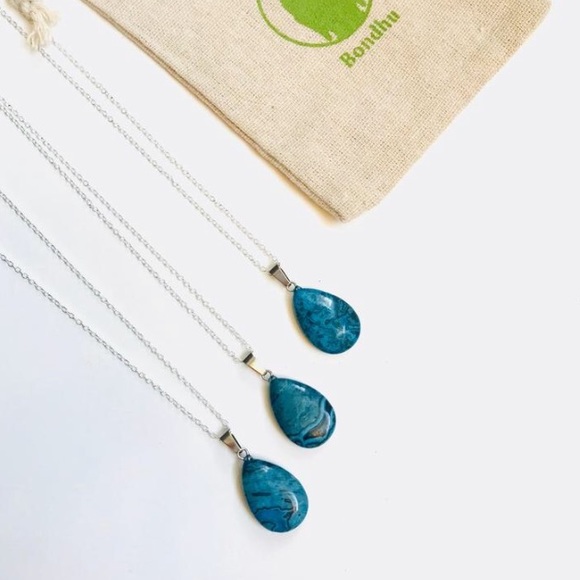 ✨HP✨ Blue Jasper Teardrop Sterling Silver Necklace - Picture 5 of 9